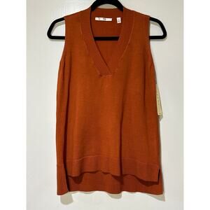 Cyrus Women's Size XS Knit Sweater Vest Firecracker Rust V-Neck New w/ Tags